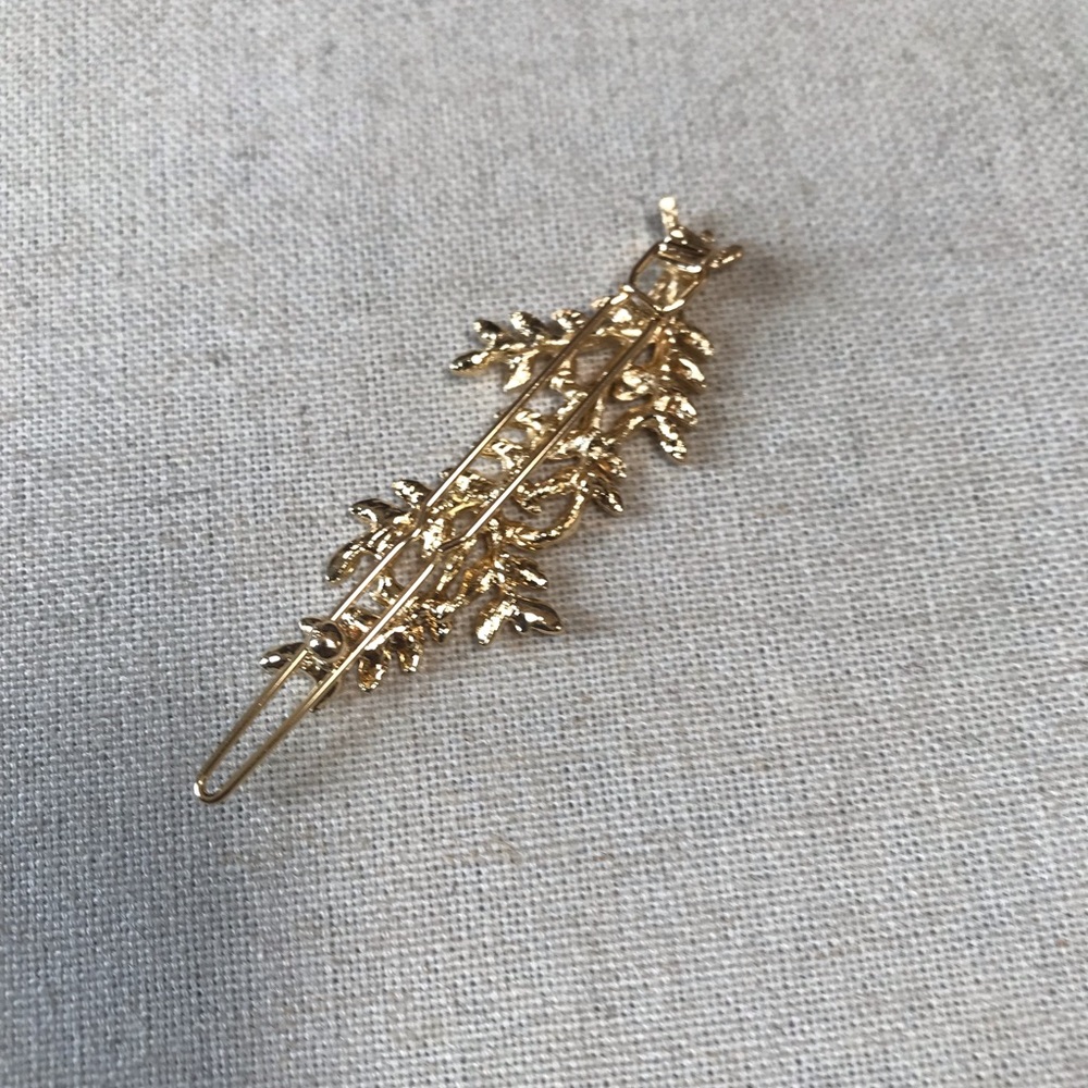 Gold Leaf Hair Barrette NWOT - Picture 6 of 7